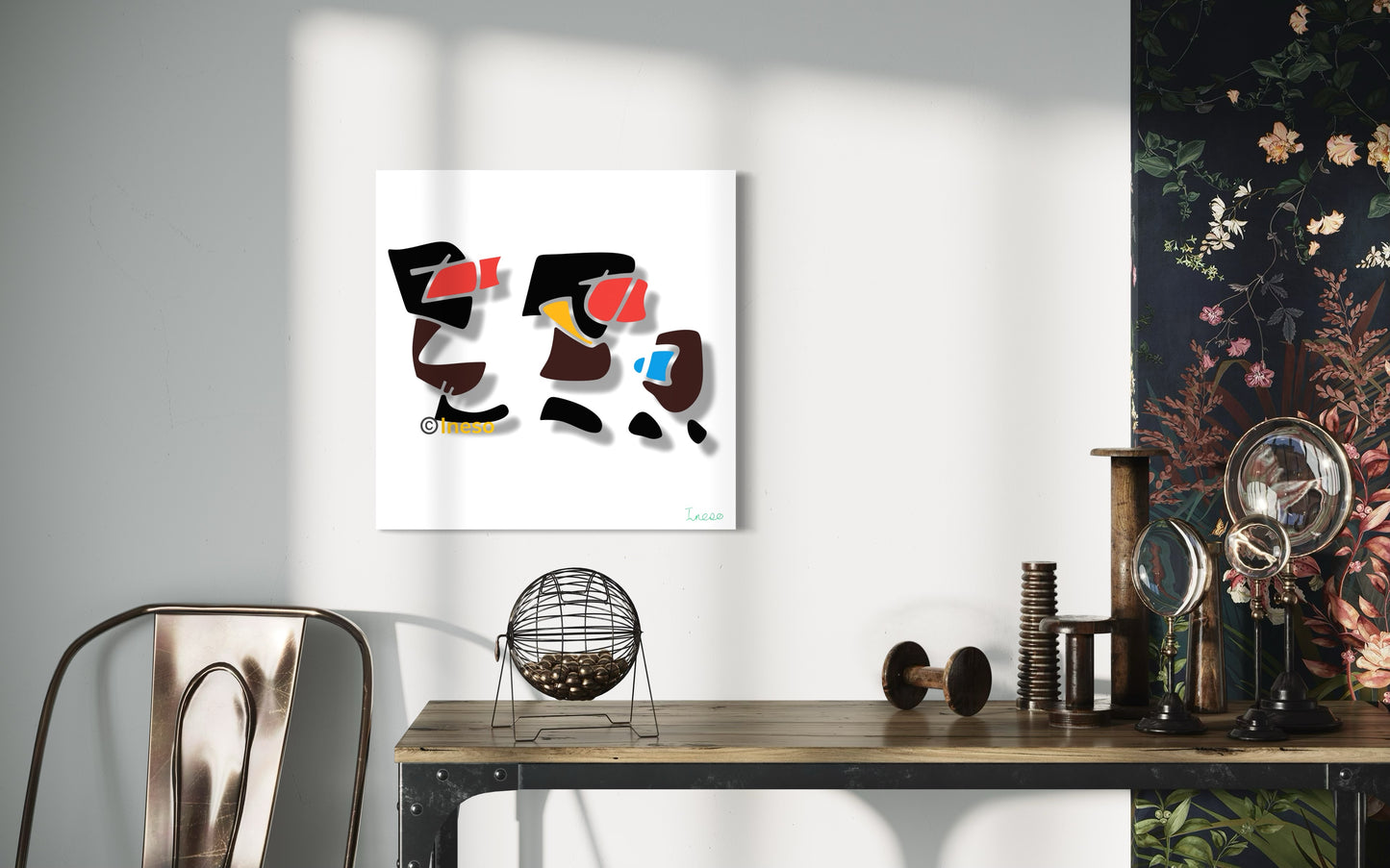 Discussing Little Iyabo, 40 x 40cm, 2024 (2 Variants)