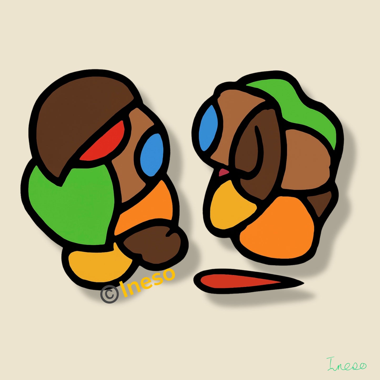 Cain & Abel, 40 x 40cm, 2022