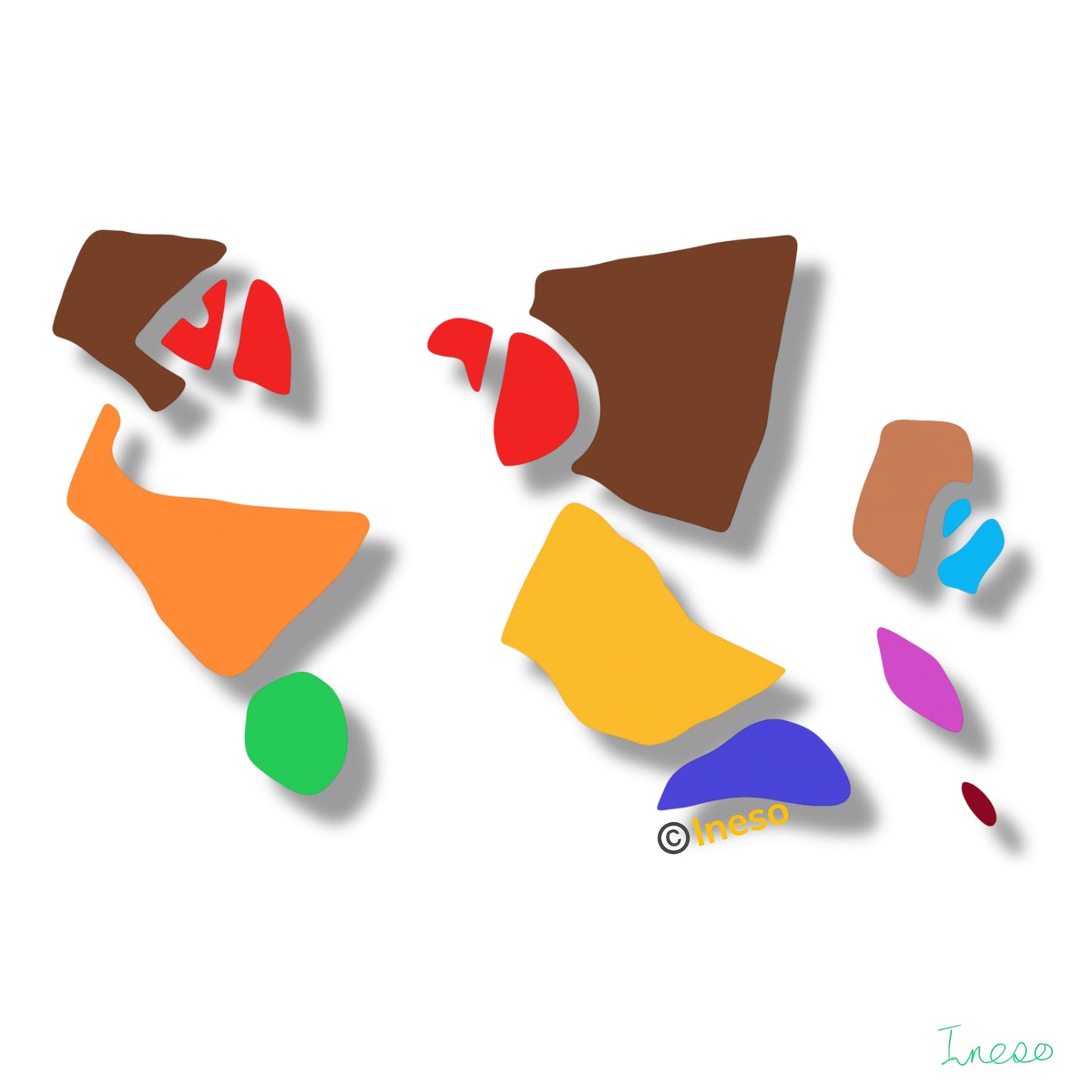 Discussing Little Ineso, 40 x 40cm, 2025 (2 Variants)