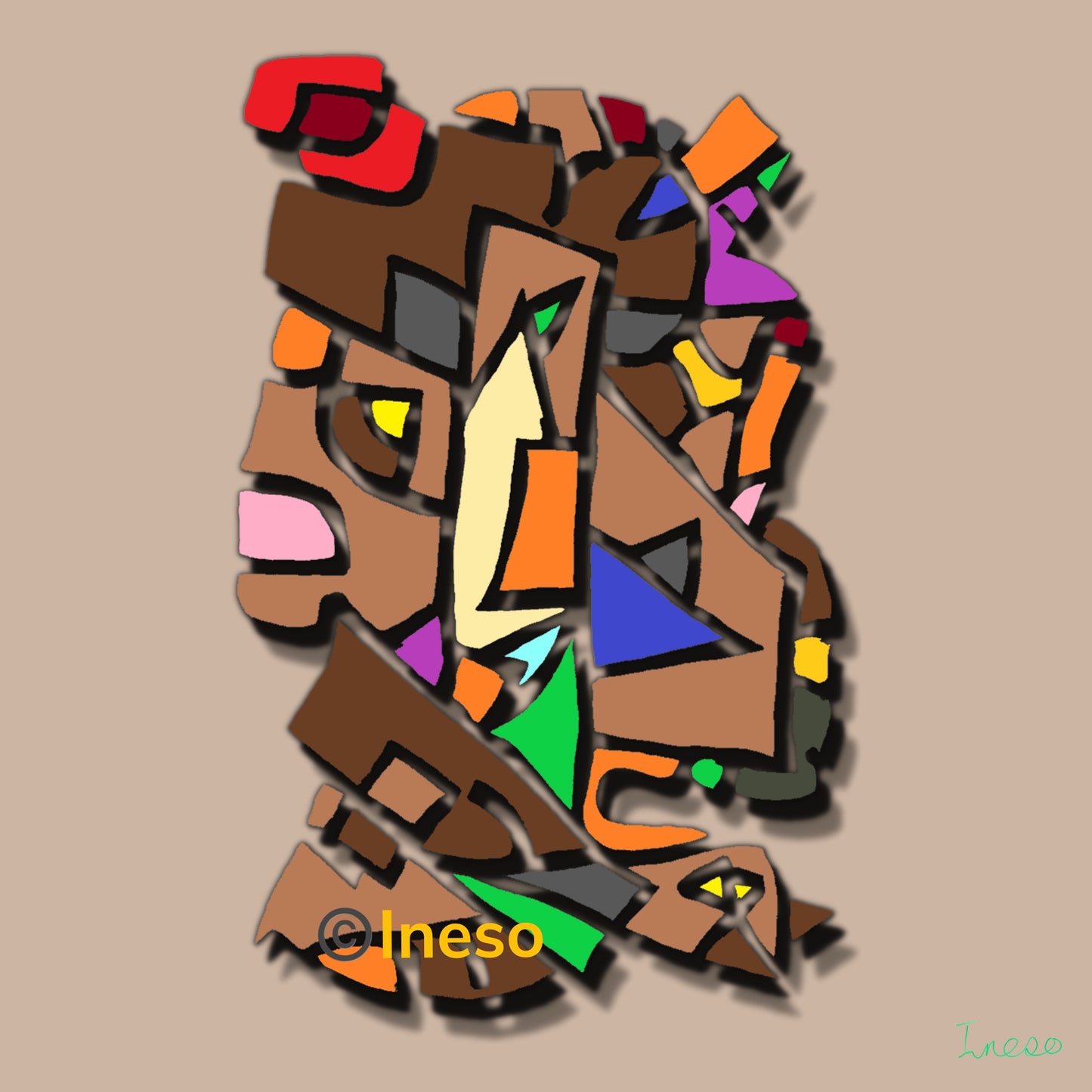 Oranyan - The Warrior King, 40 x 40cm, 2021 (2 Variants)