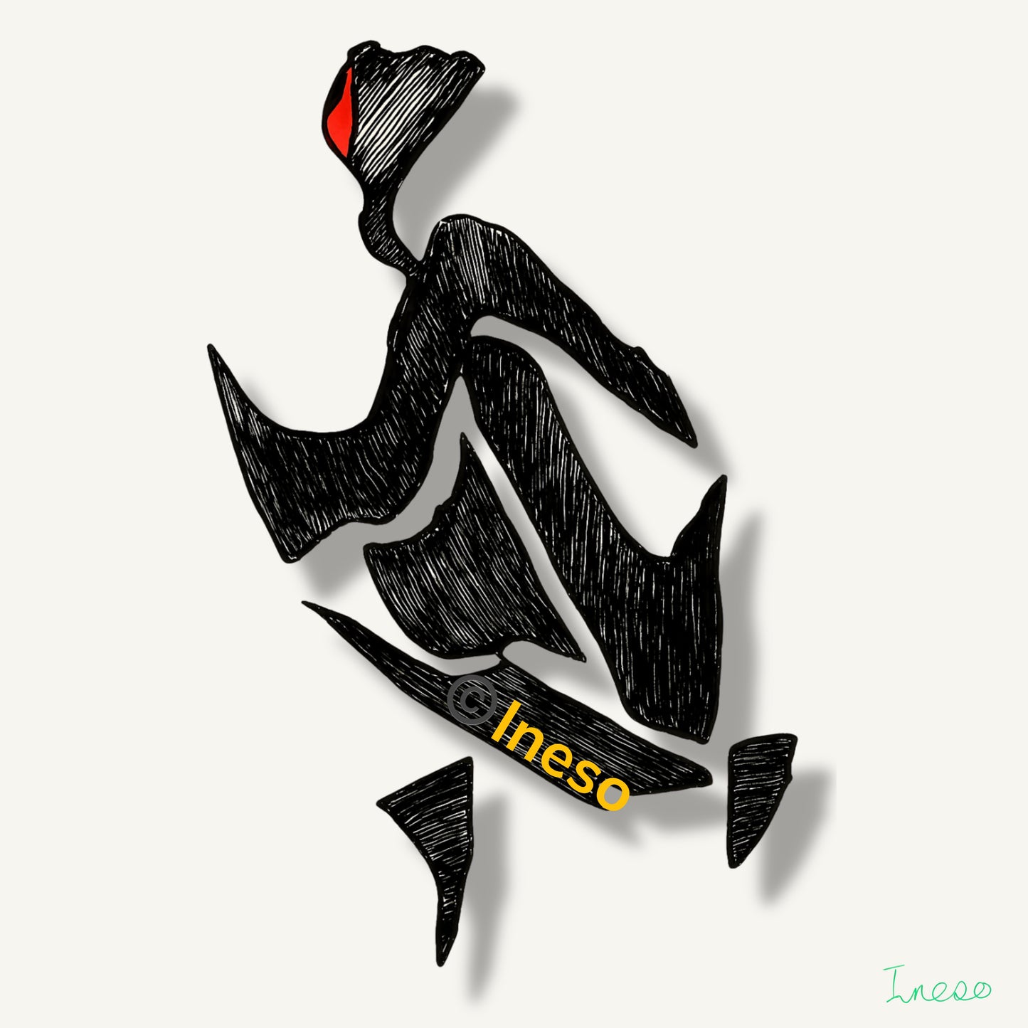 Run Ineso Run! 40 x 40cm, 2017