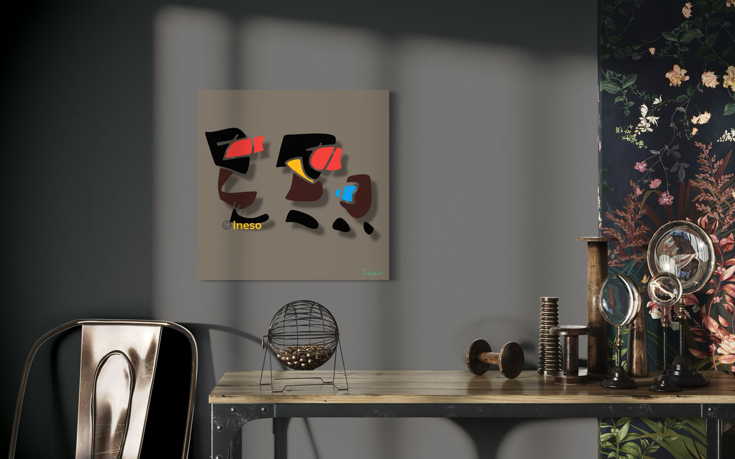 Discussing Little Iyabo, 40 x 40cm, 2024 (2 Variants)