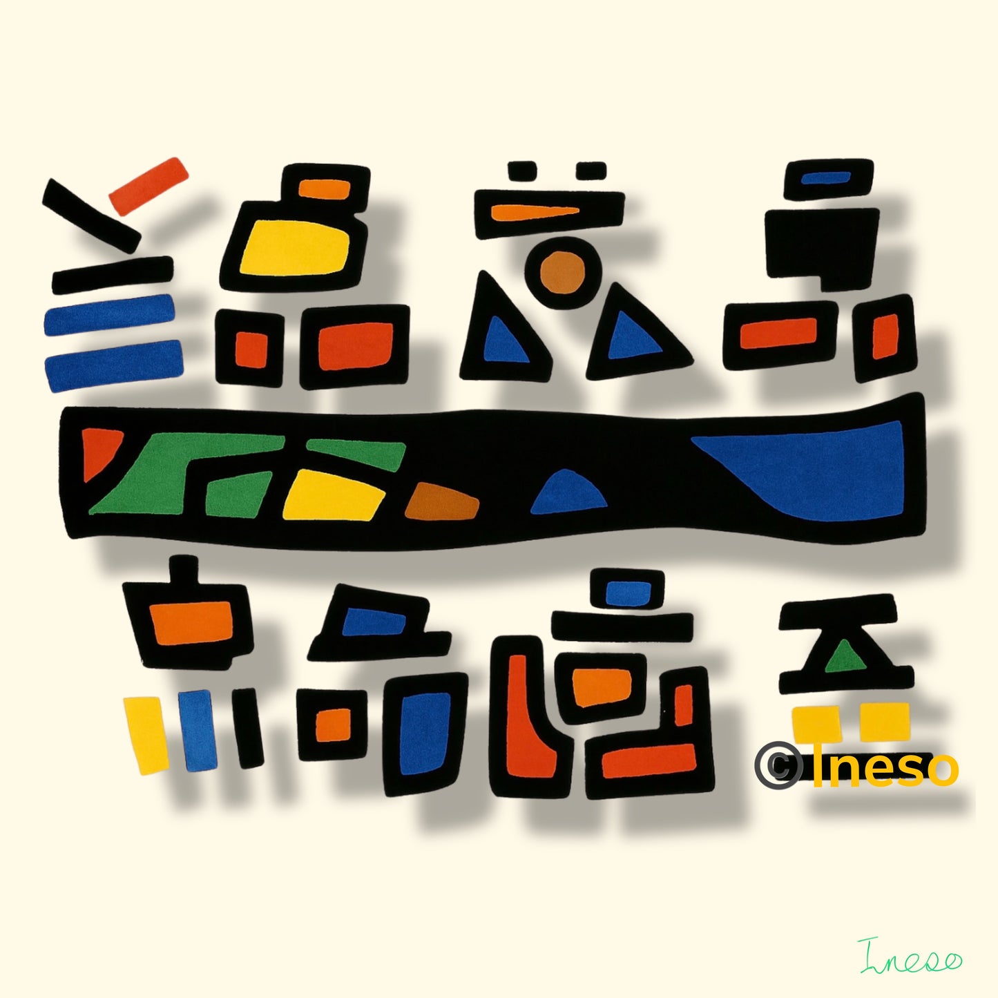 Village Mathematics, 40 x 40cm, 2024