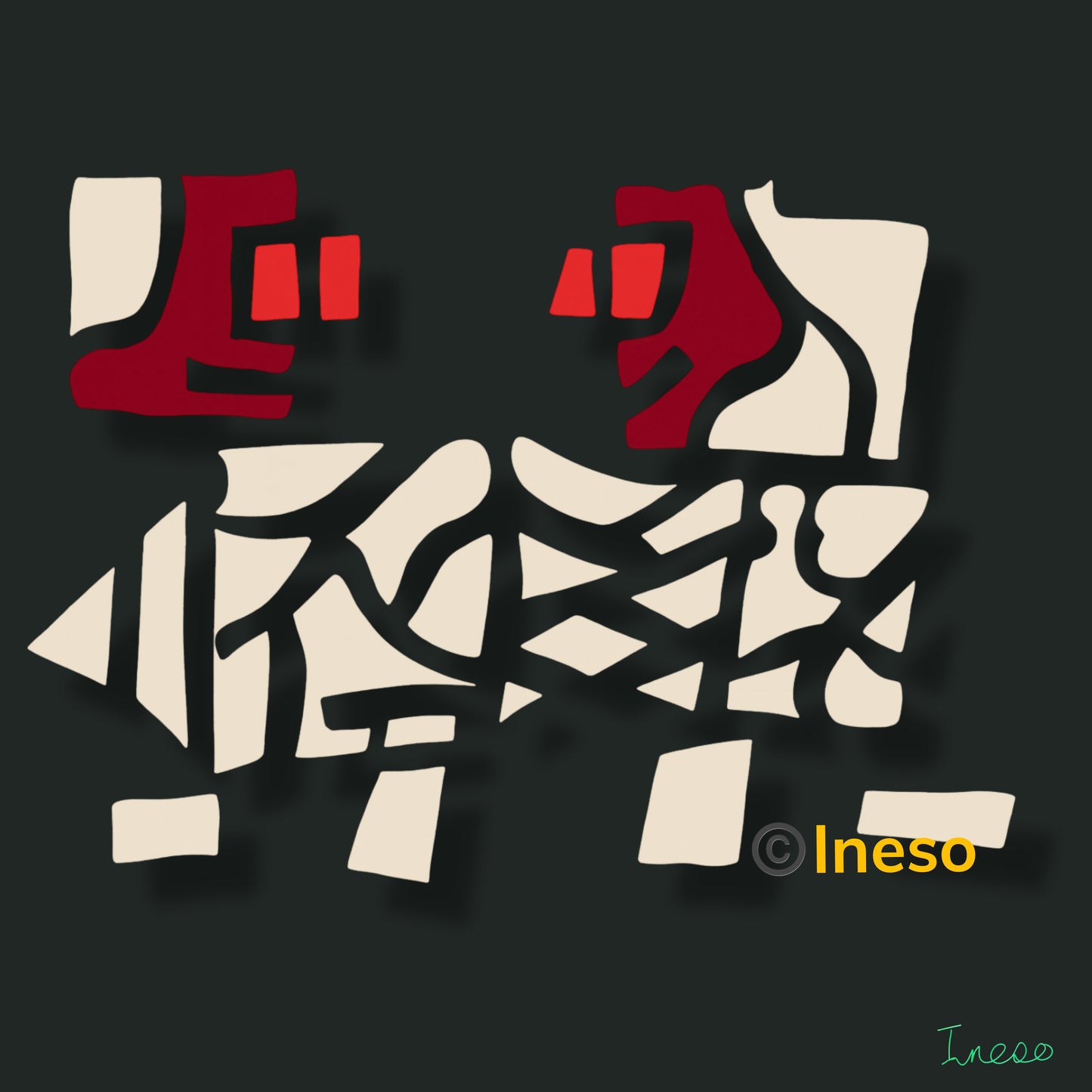 Tussle, 40 x 40cm, 2022
