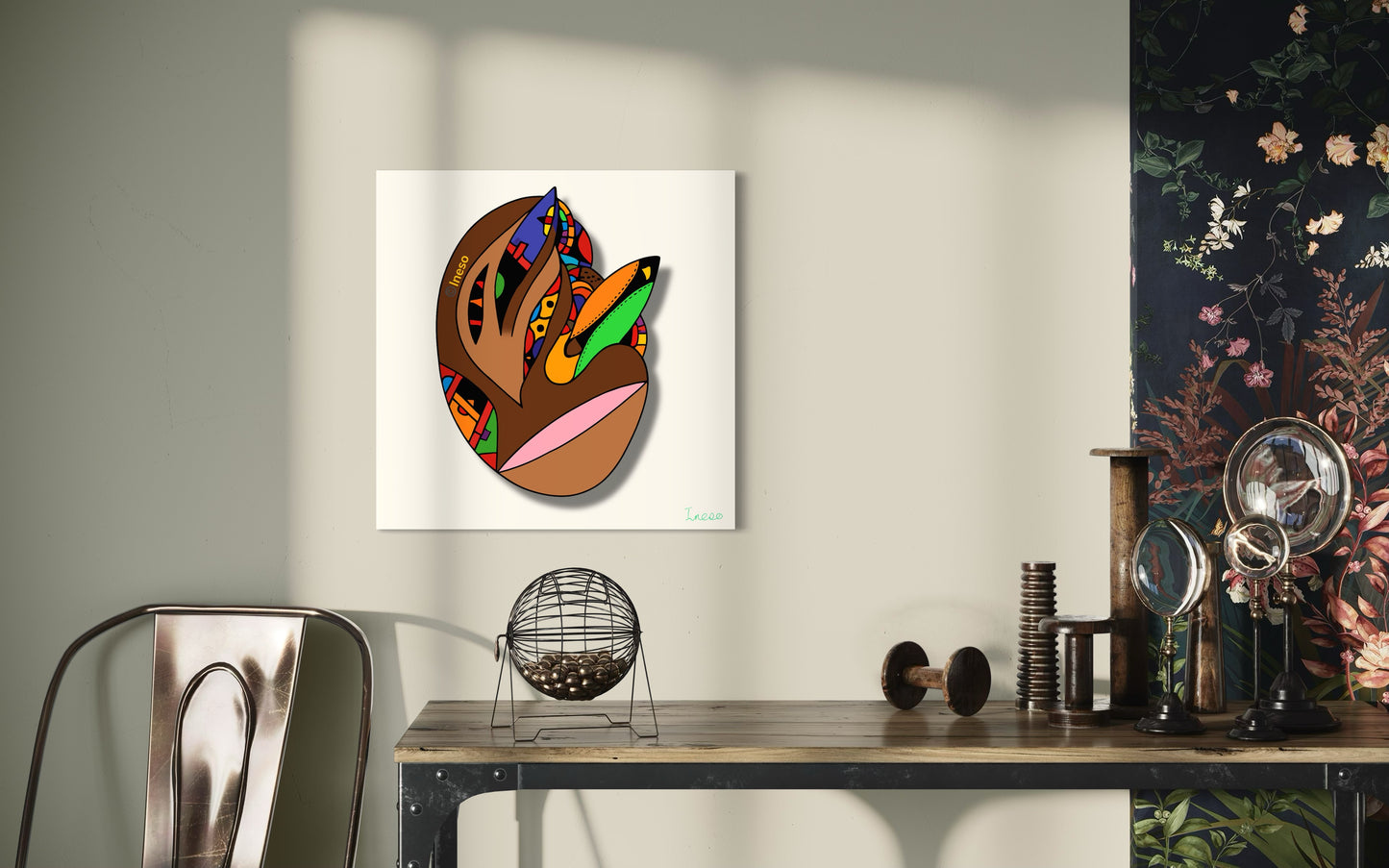 African Pinocchio, 40 x 40cm, 2022 (2 Variants)