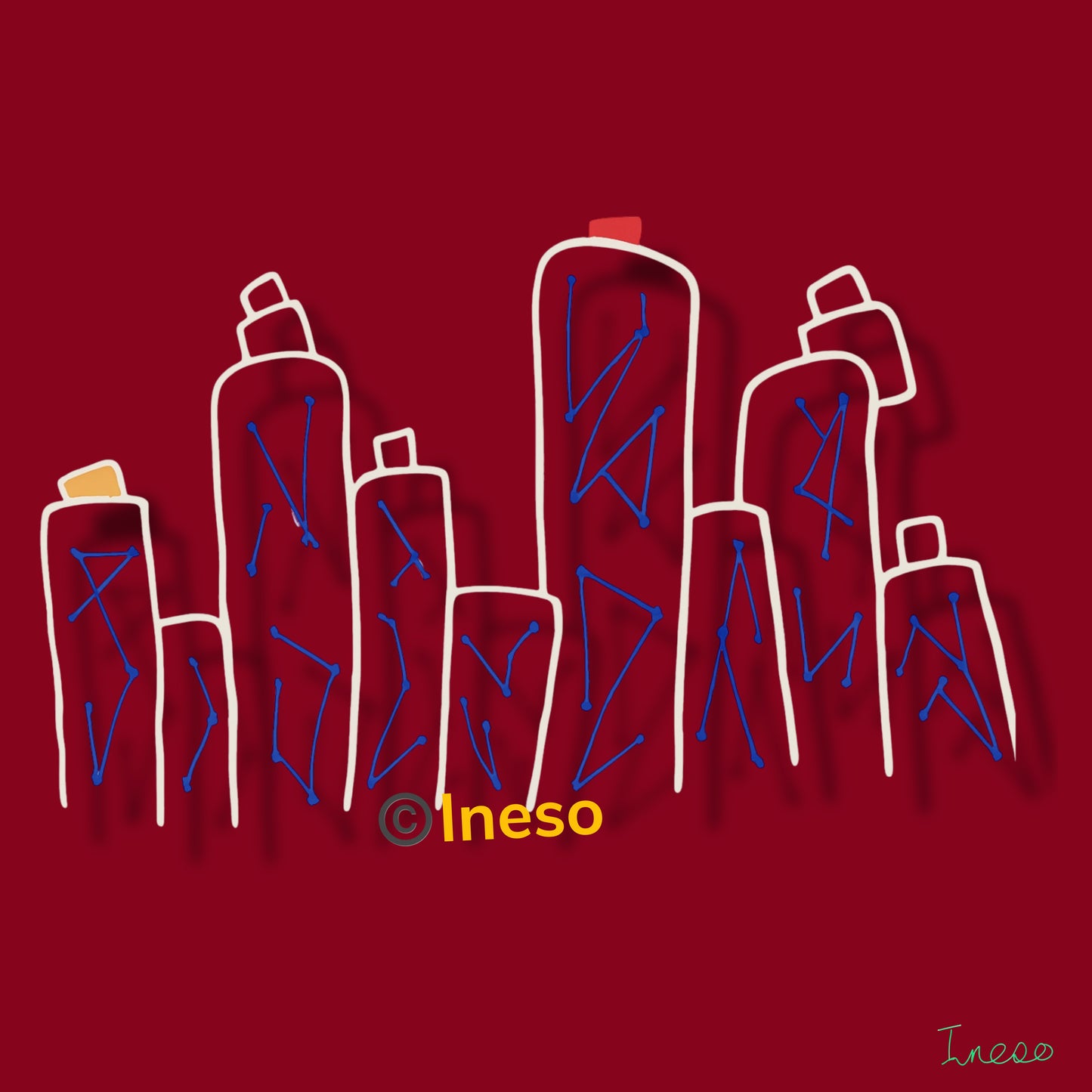 Èkó Towers, 40 x 40cm, 2024
