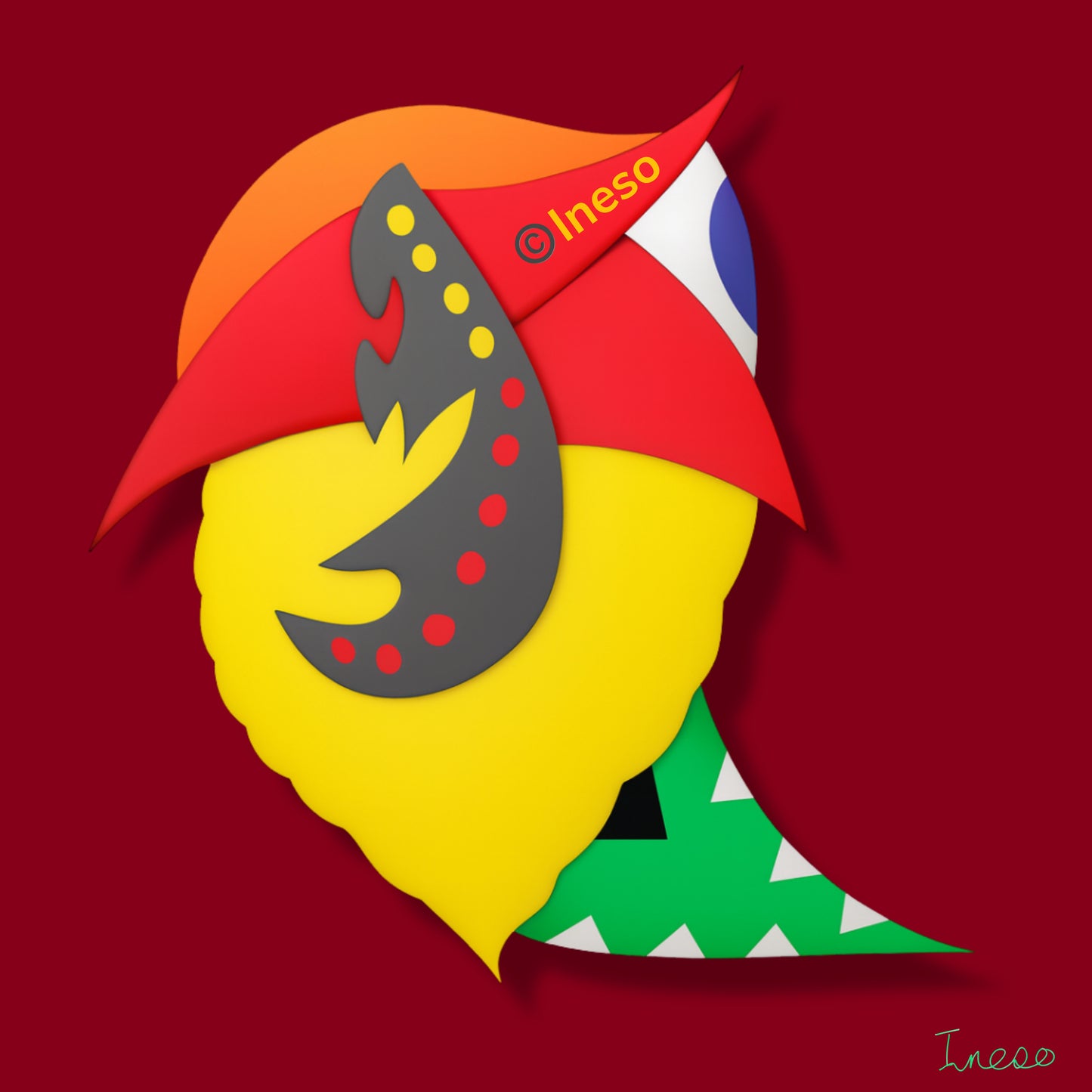 Warrior’s Crest, 40 x 40cm, 2020 (2 Variants)