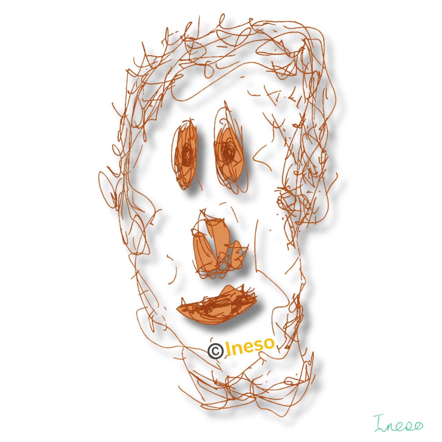 $uffering & $miling, (1) 40 x 40cm, (2) 70 x 60cm 2023 (4 Variants)