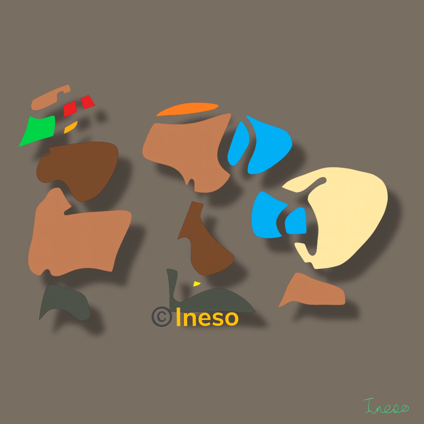 Discussing Little Kwami, 40 x 40cm, 2024
