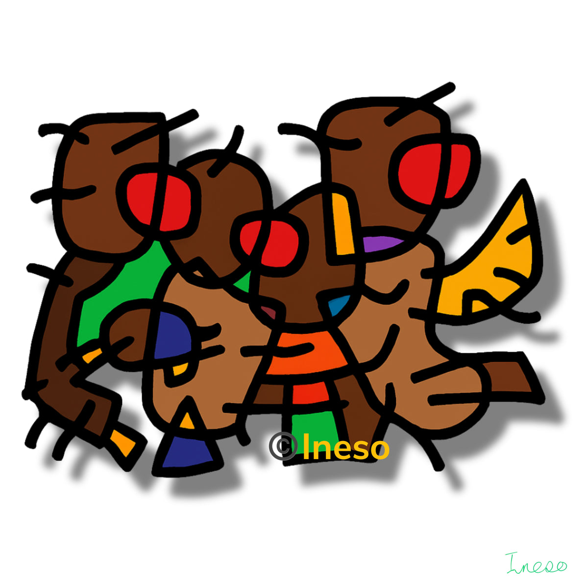 Group Hug, 40 x 40cm, 2022 (2 Variants)