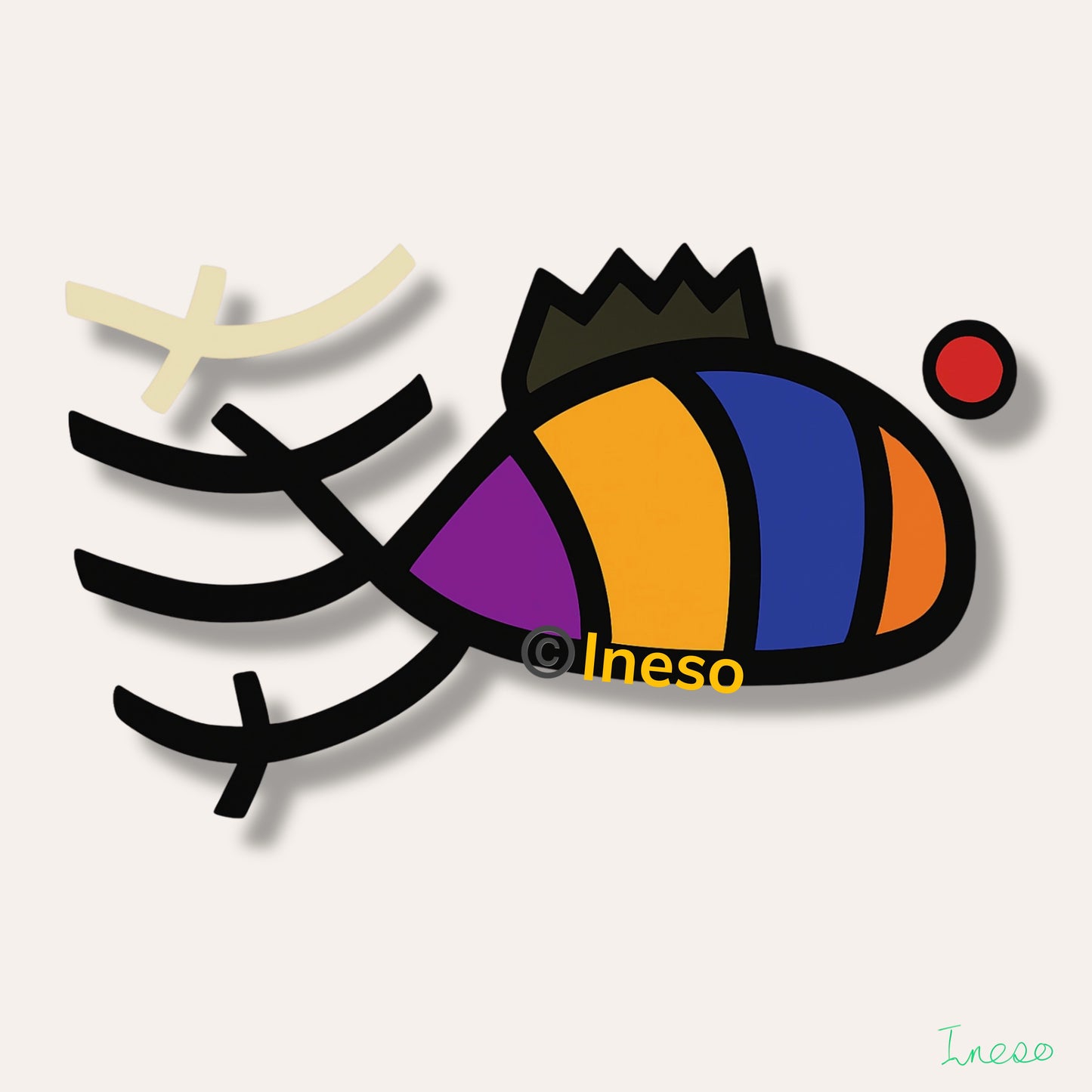 Basquiat’s Fish, 40 x 40cm, 2023