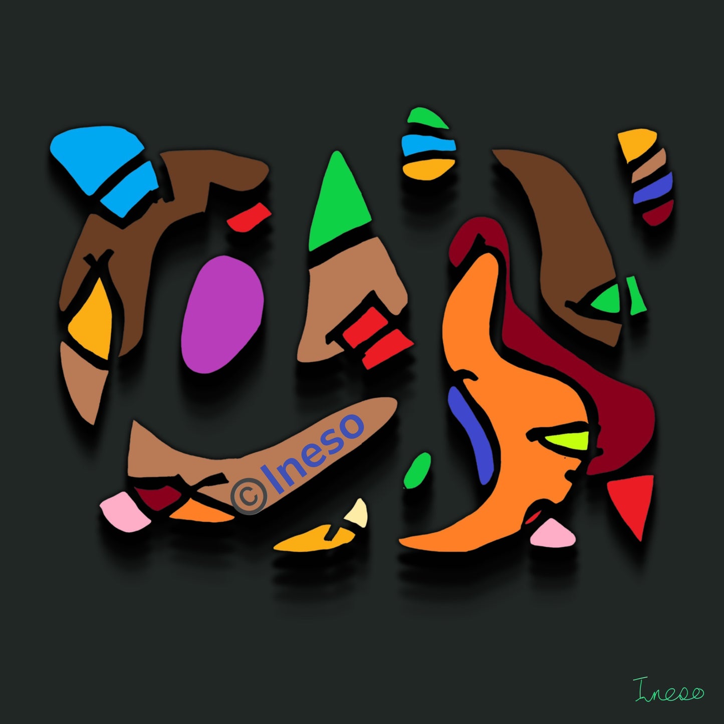 Contortionists, 40 x 40cm, 2022 (2 Variants)