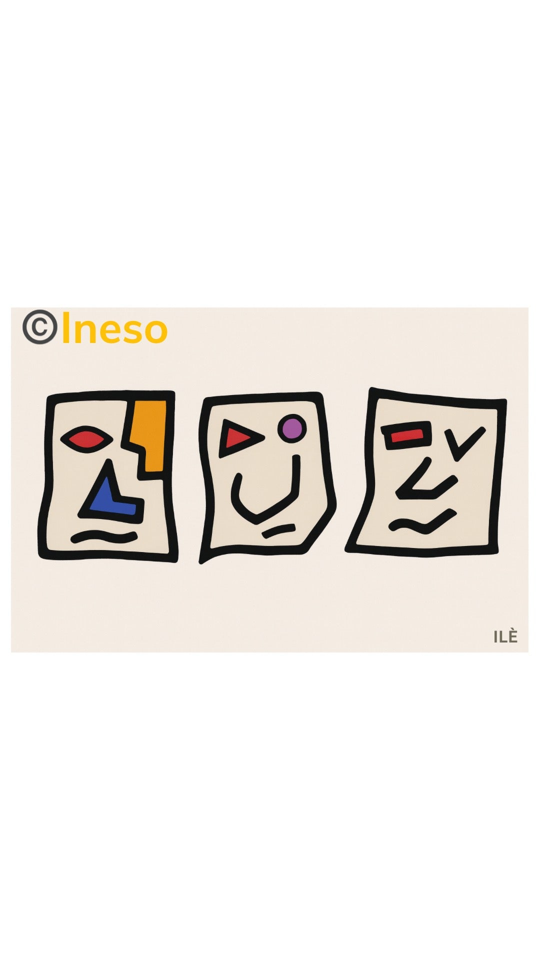 Rug: A Trio Of Abstract Faces: 120cmx 150cm