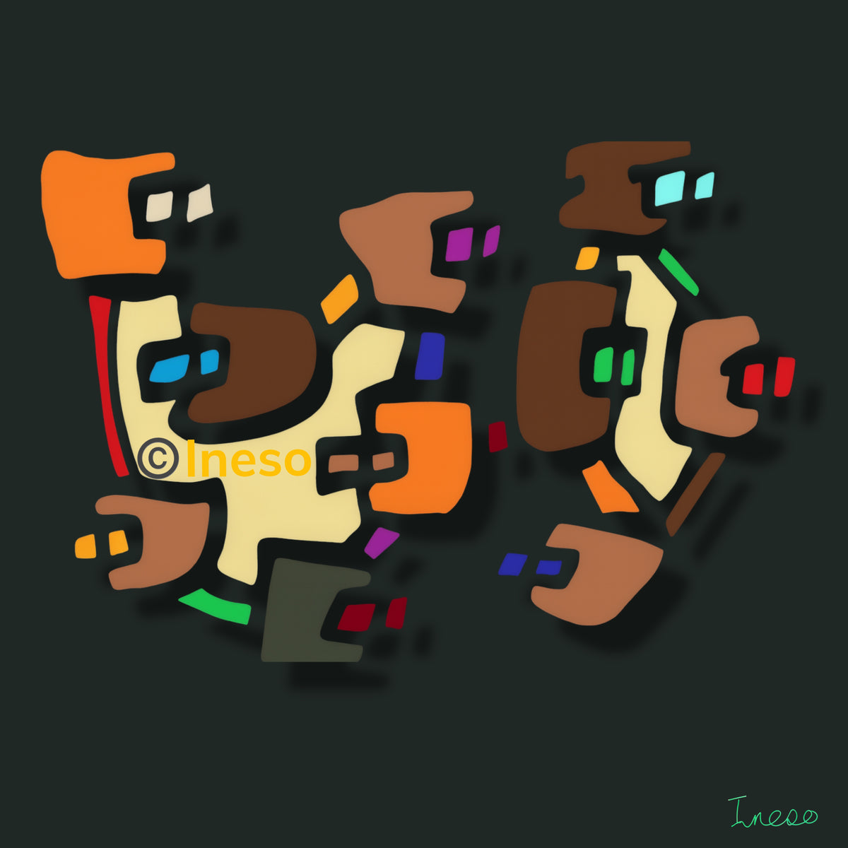 Nosey Neighbours, 40 x 40cm, 2022