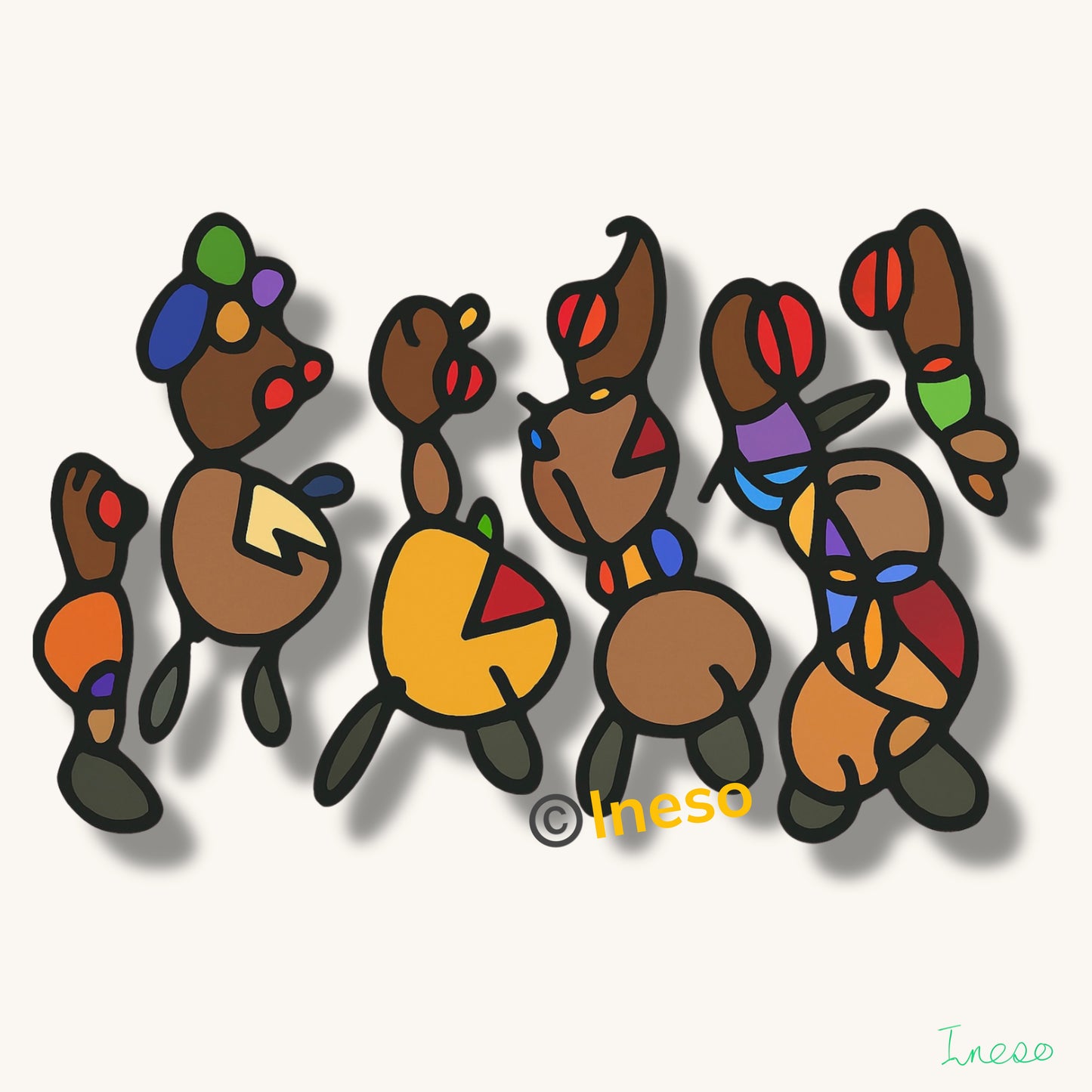 Sorority Sisters, 40 x 40cm 2023 (2 Variants)