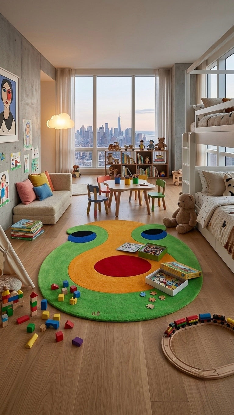 Rug: Happiness, ~ 1.2m Diameter