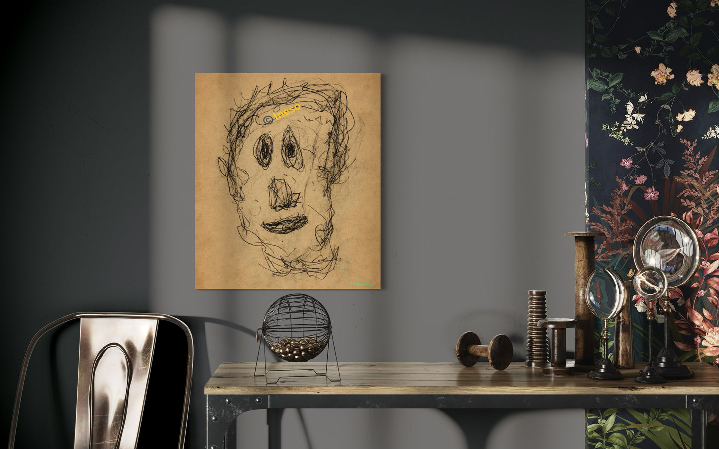 $uffering & $miling, (1) 40 x 40cm, (2) 70 x 60cm 2023 (4 Variants)