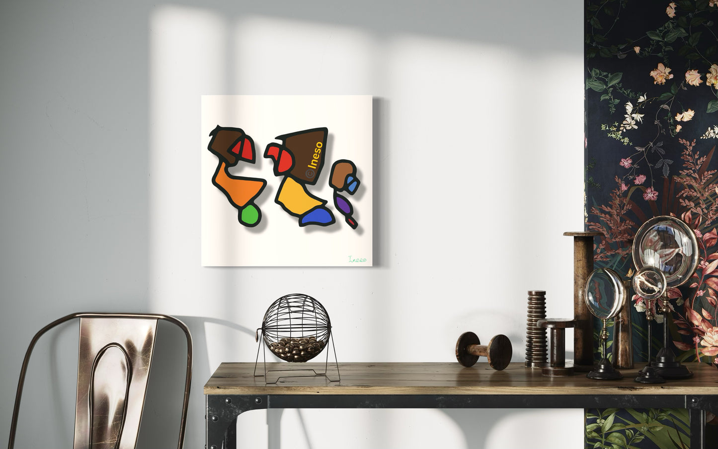 Discussing Little Ineso, 40 x 40cm, 2025 (2 Variants)