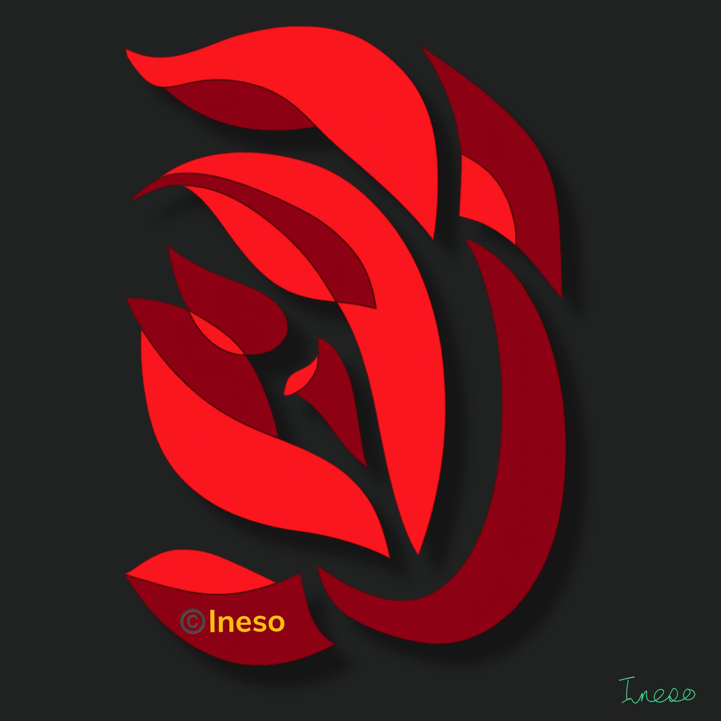 A Conscious Flame, 40 x 40cm, 2022 (2 Variants)