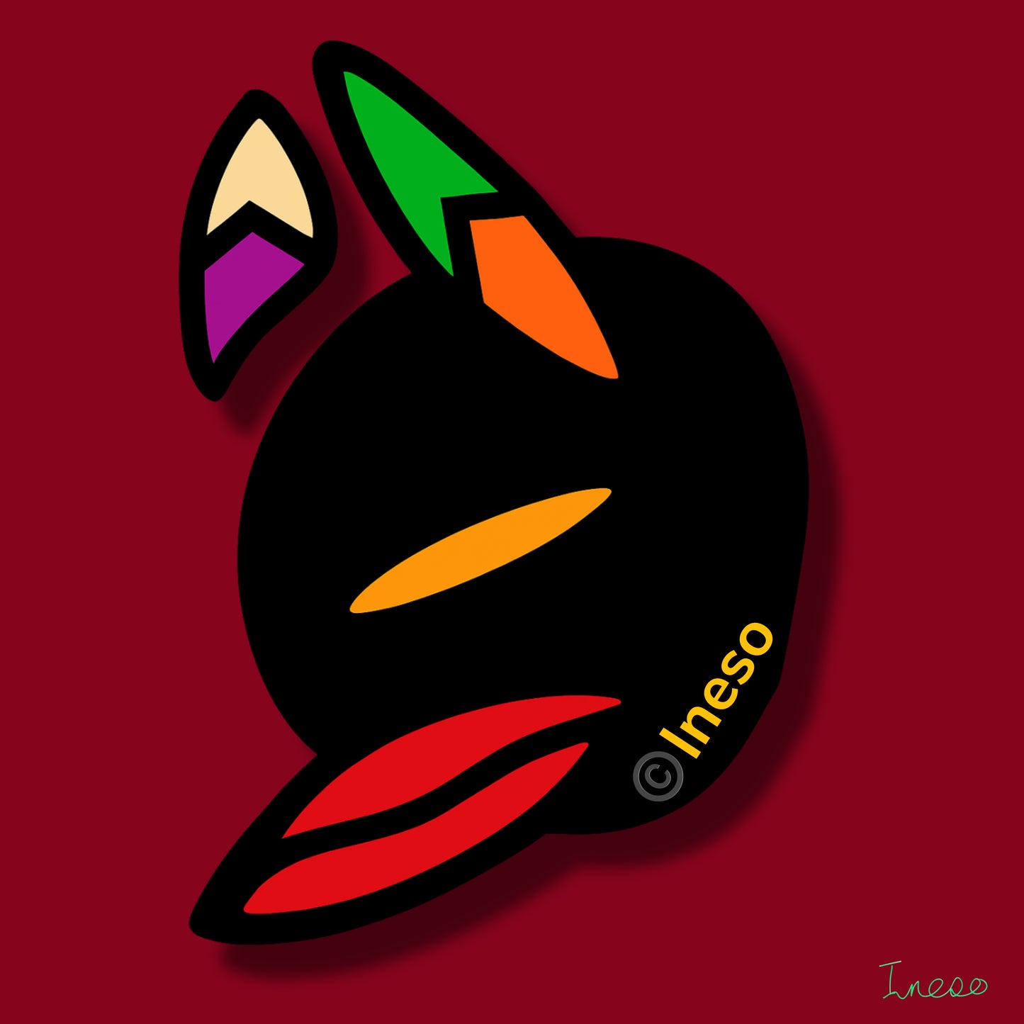 Why So Dour? 40 x 40cm, 2023 (2 Variants)
