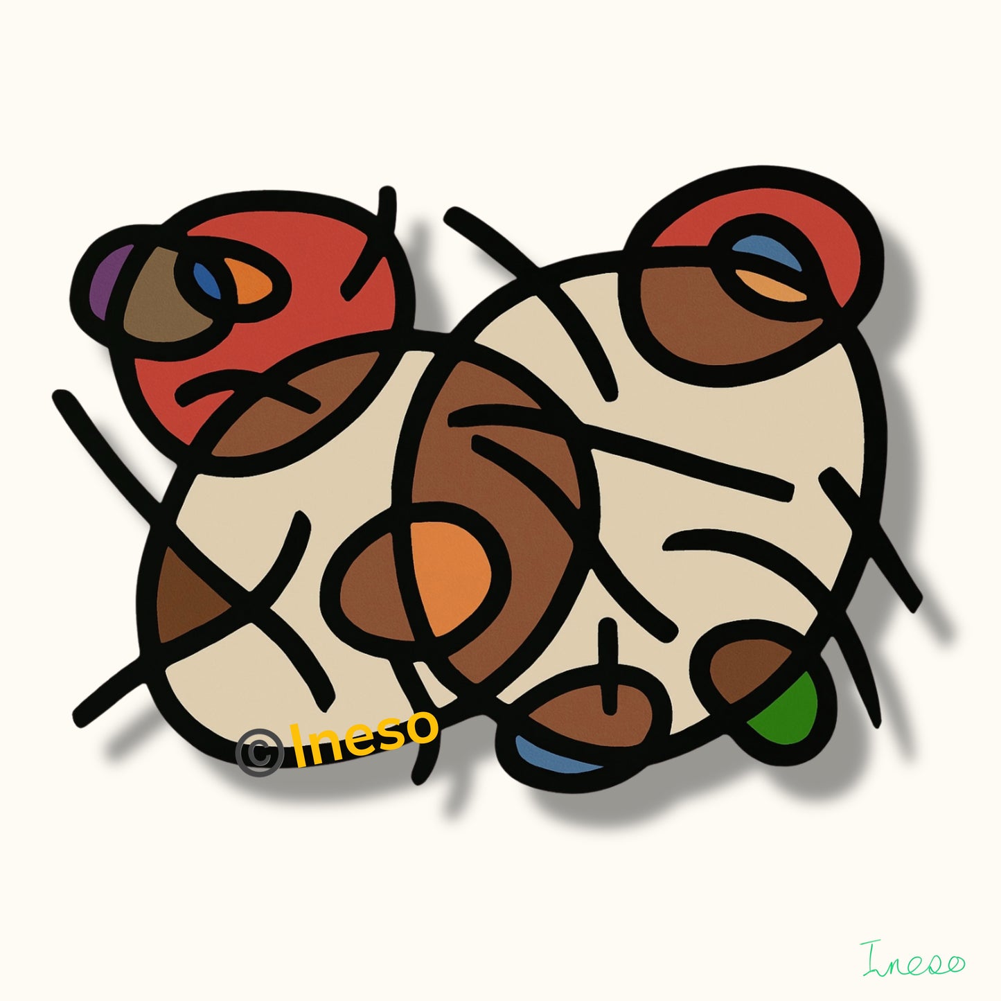 Abstract Pussy, 40 x 40cm, 2022