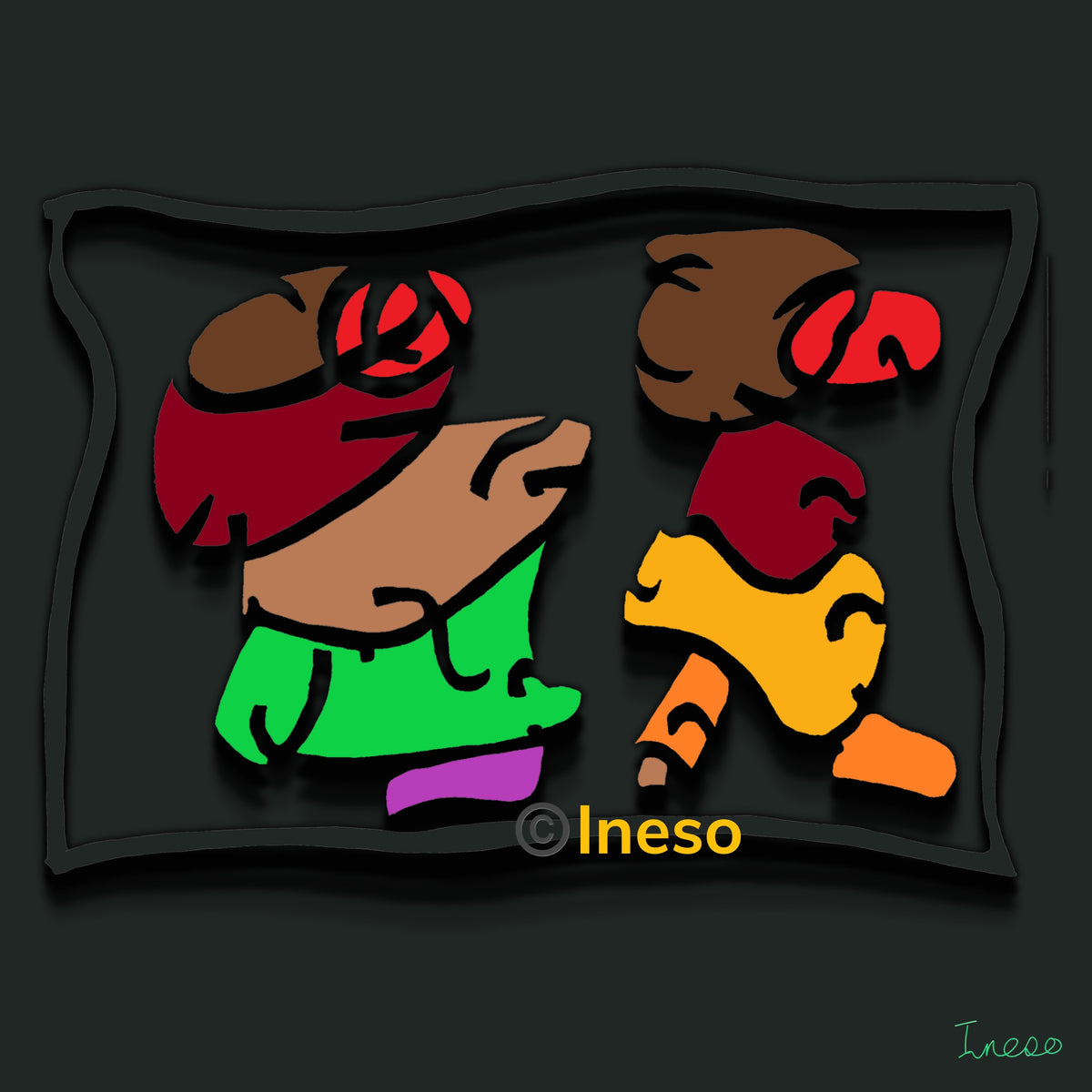 Our 4th Date, 40 x 40cm, 2023 (2 Variants)