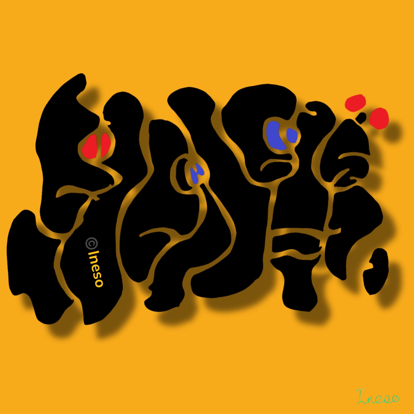 Grumpy Bunch, 40 x 40cm, 2023 (3 Variants)