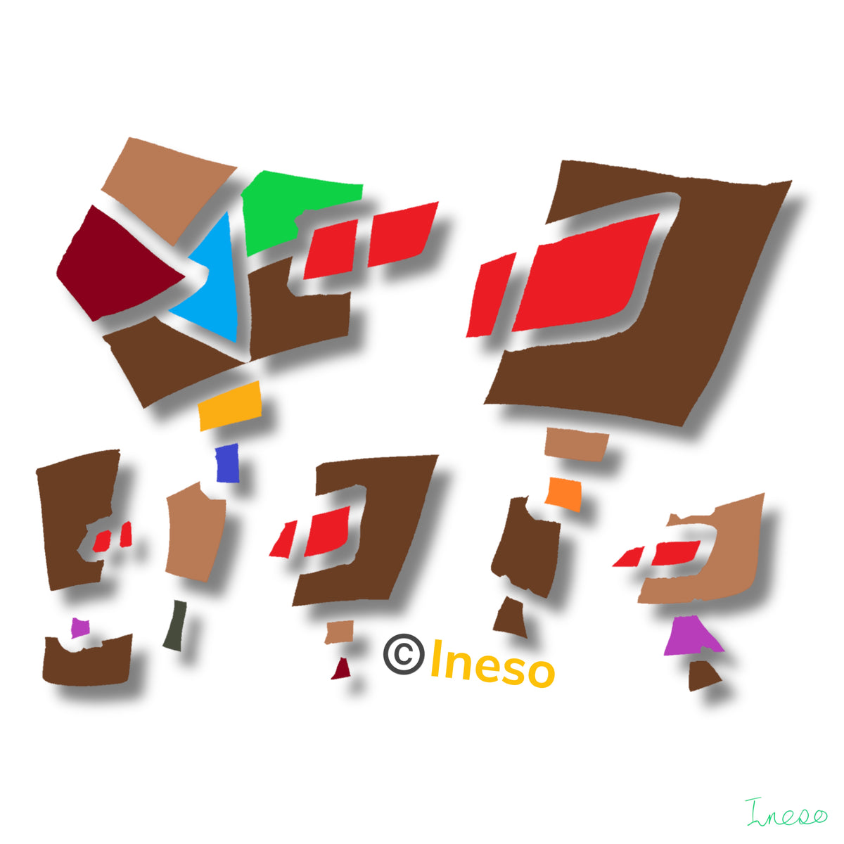 Family Unit, 40 x 40cm, 2023 (2 Variants)