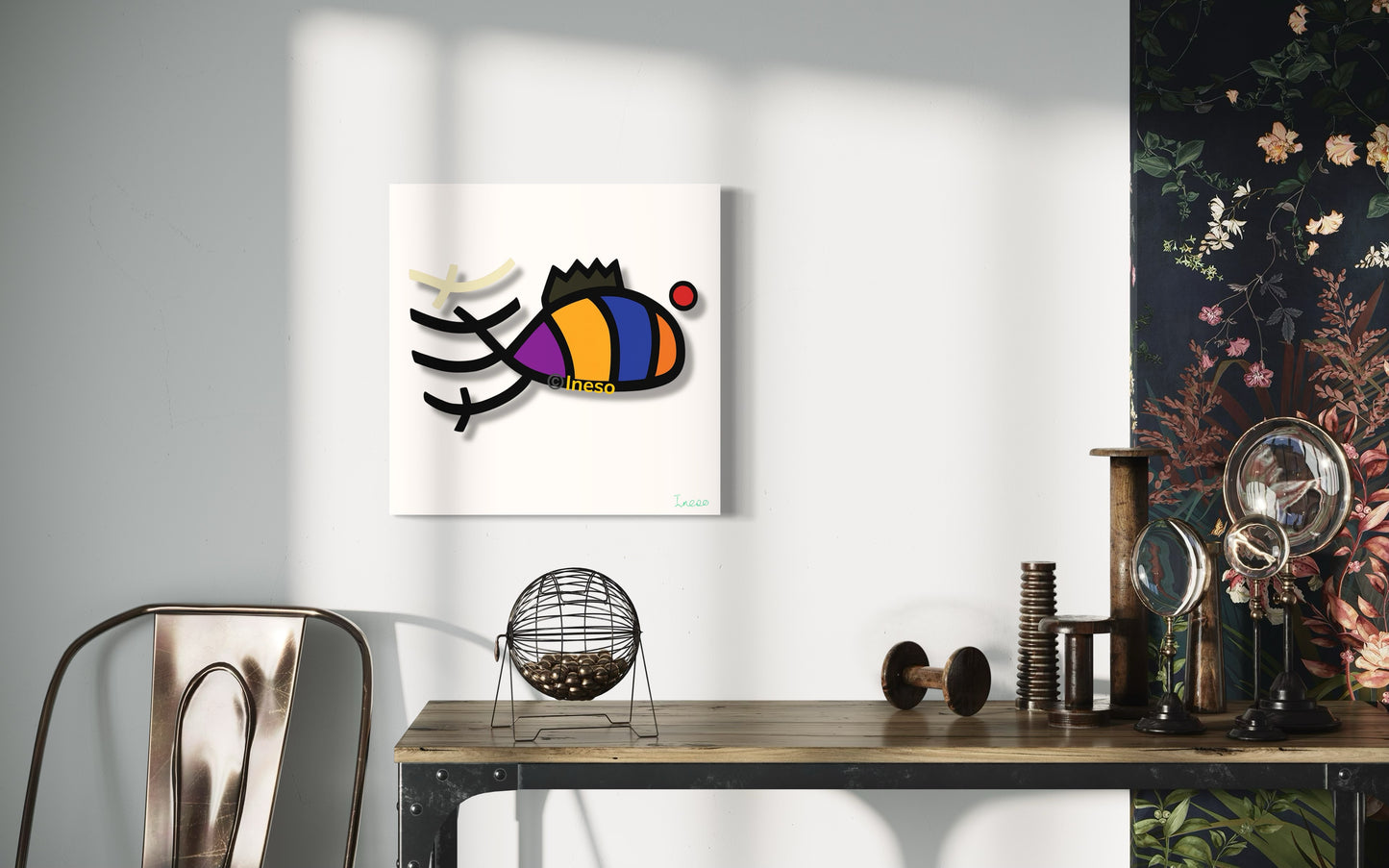 Basquiat’s Fish, 40 x 40cm, 2023