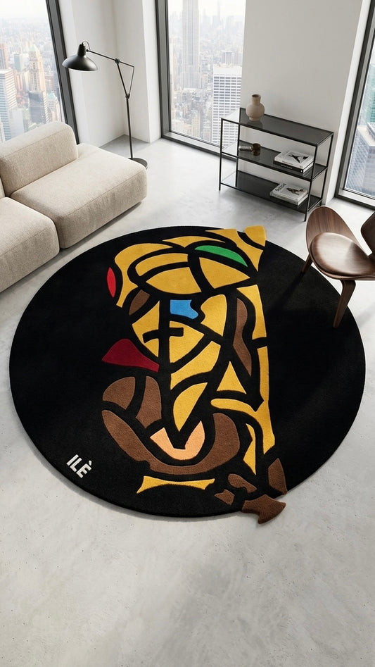 Rug: Grumpy Old Man, ~ 1.2m Diameter