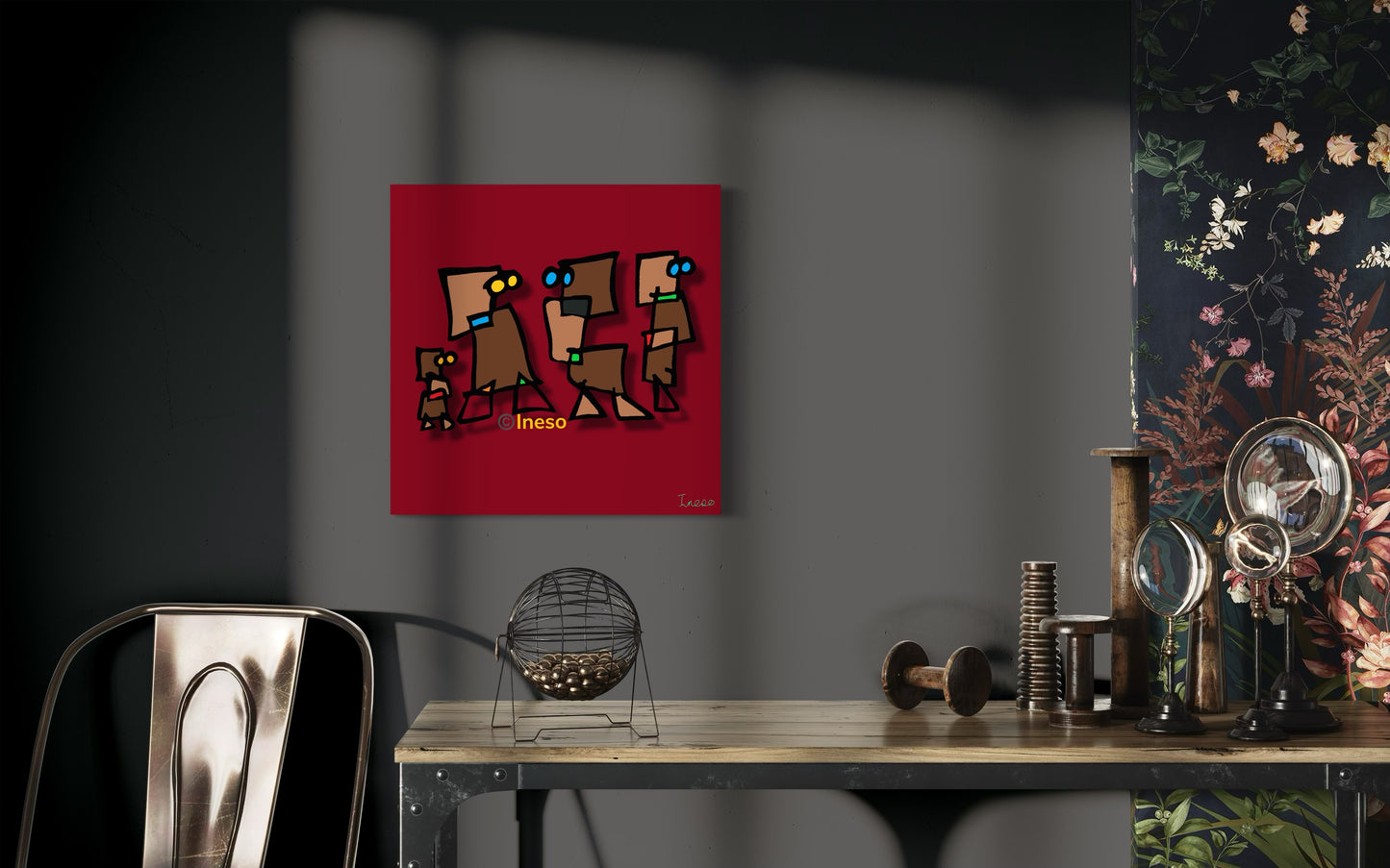 Family Of Four, 40 x 40cm, 2022 (2 Variants)