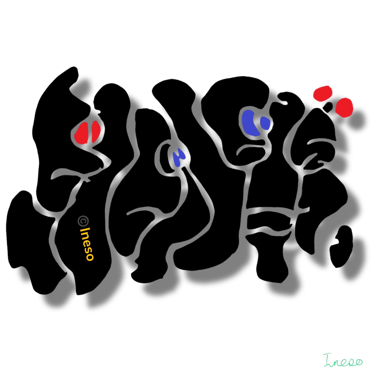 Grumpy Bunch, 40 x 40cm, 2023 (3 Variants)