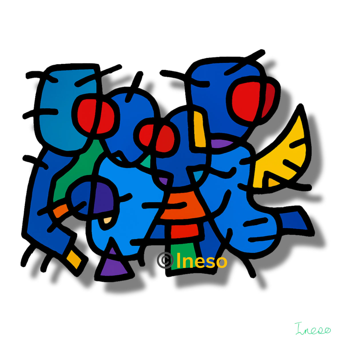 Group Hug, 40 x 40cm, 2022 (2 Variants)